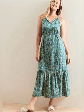 Banana Republic Floral Maxi Dress Petite XS Garden Party Cottagecore Boho